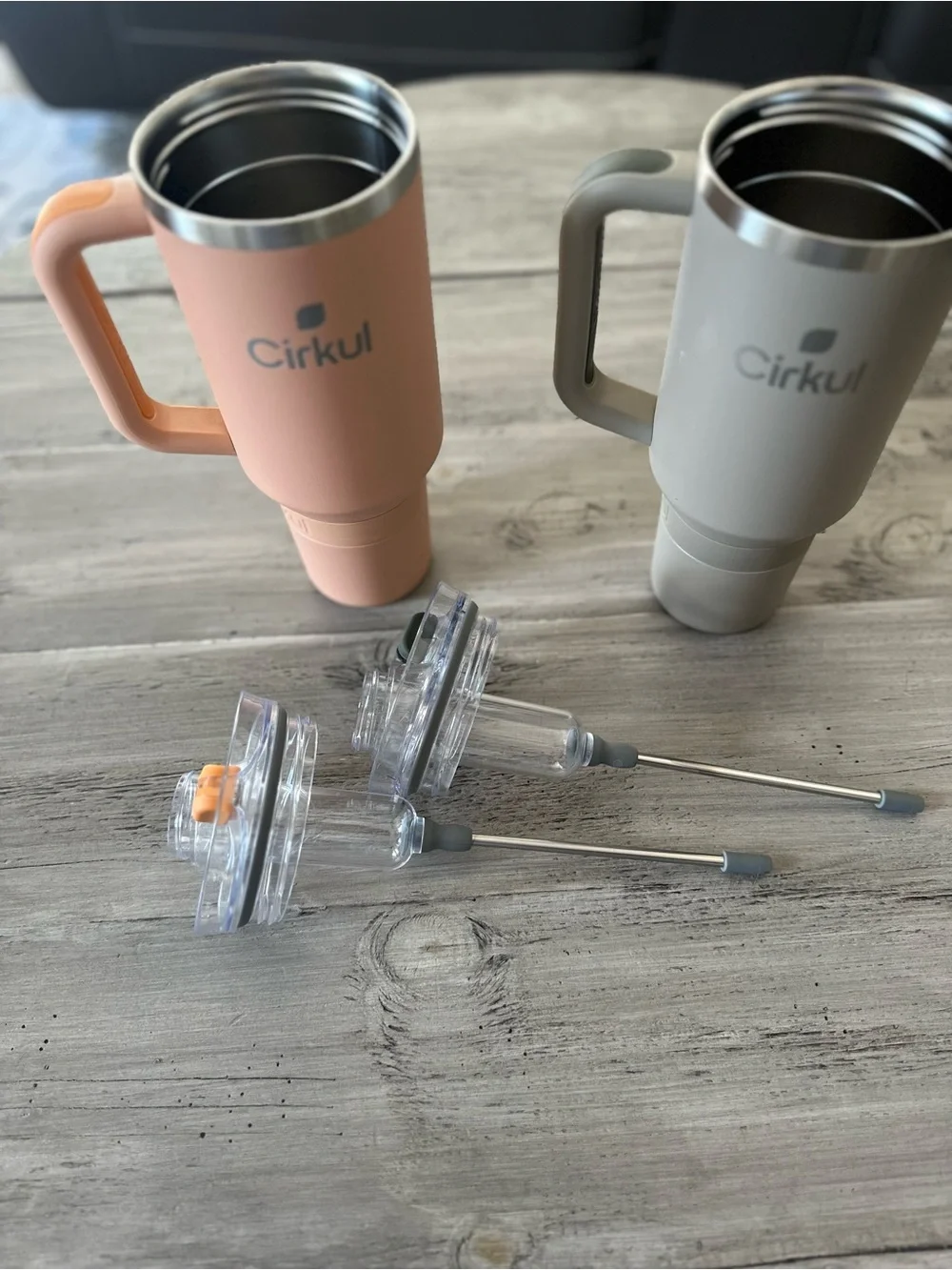 Cirkul Insulated Travel Mug - Peach and Gray